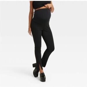 Over Belly Split Front Ponte Maternity Pants - Isabel by Ingrid & Isabel Black L